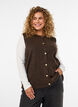Gebreide vest met decoratieve knopen, Bruin, Model image number 0