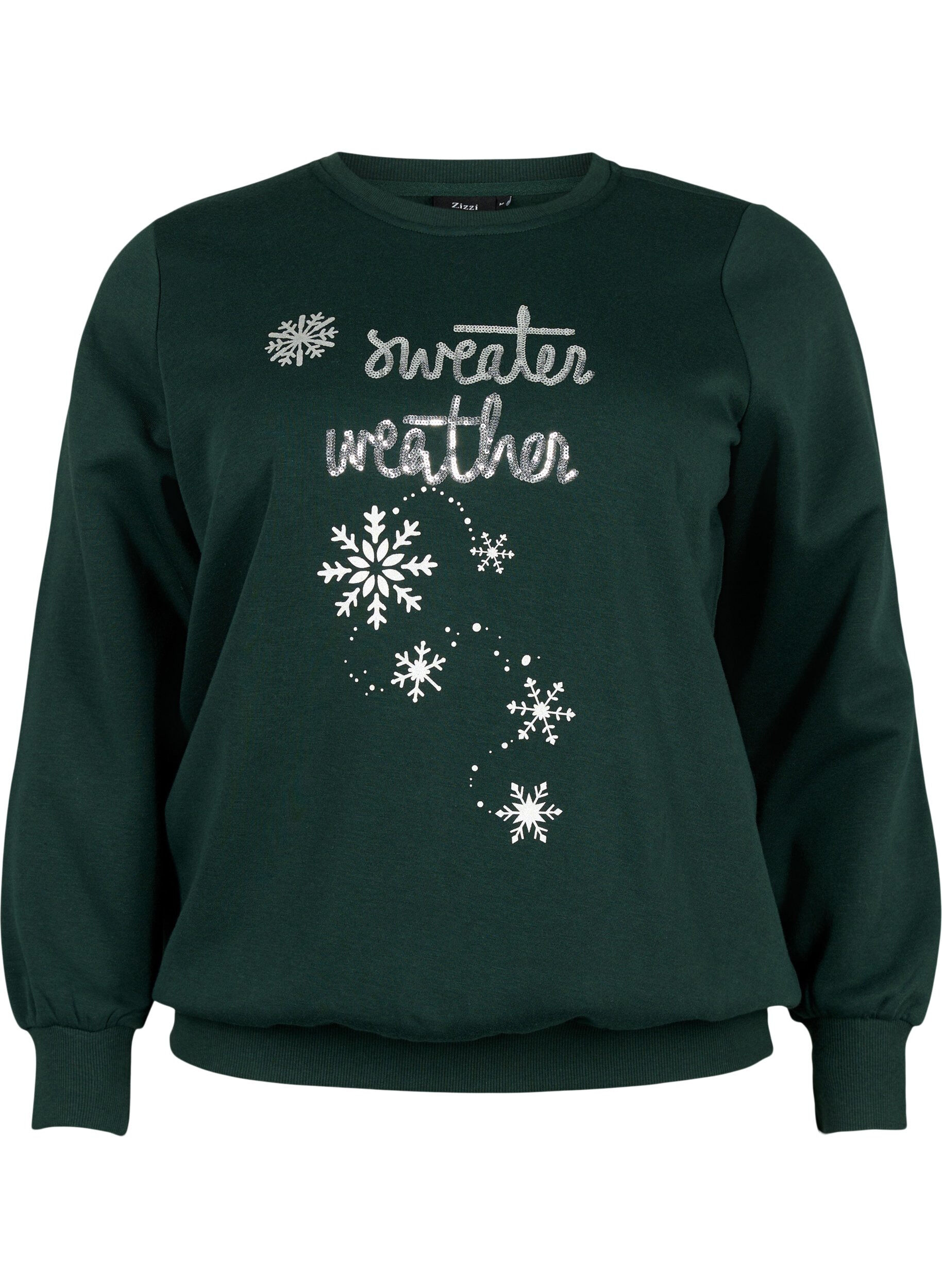 Zizzi Kerst sweatshirt, Scarab SWEATER, Packshot image number 0