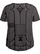 Viscose blouse met korte mouwen en print, Zwart, Packshot image number 1