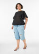 Blouse met ballonavorm en vleermuismouwen, Zwart, Model image number 1