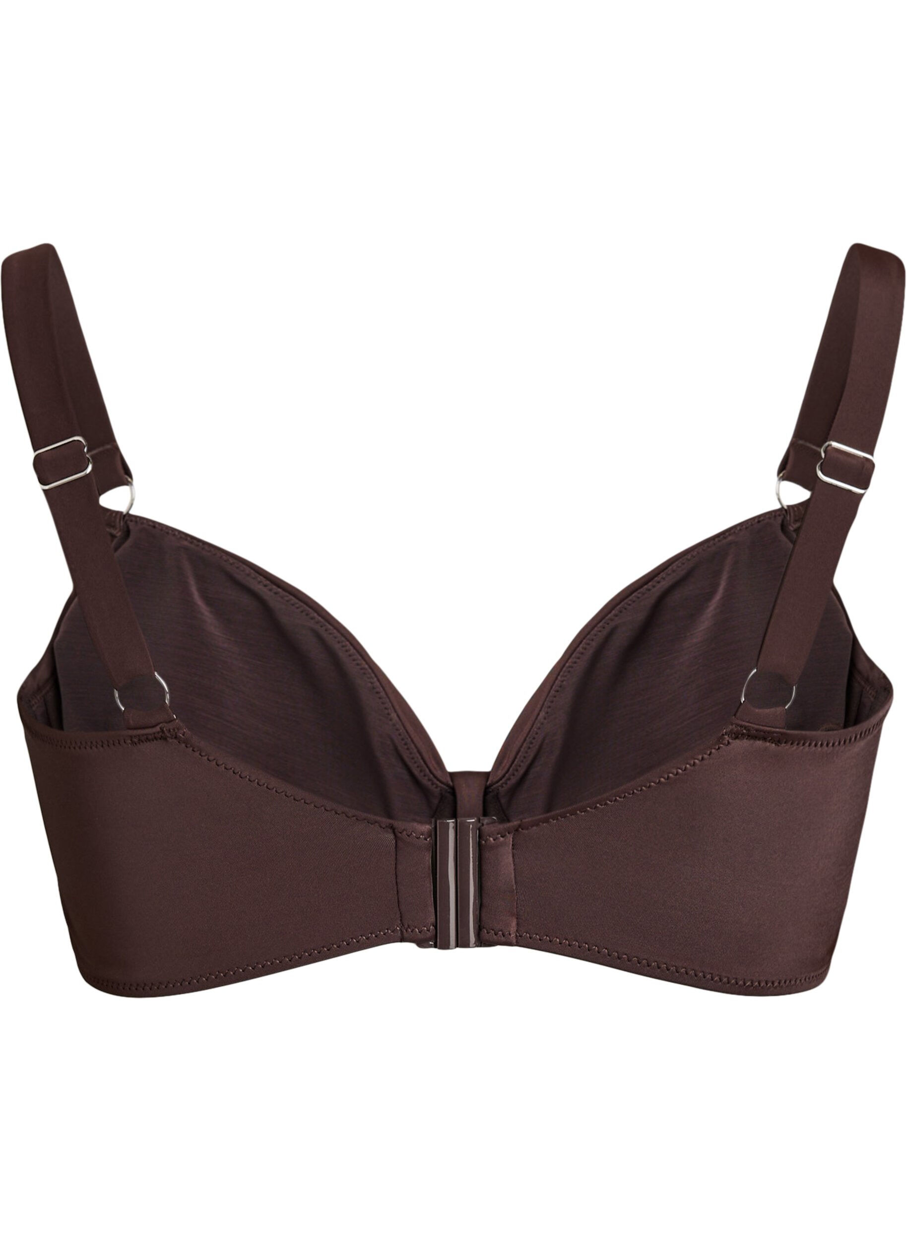 ZizziBikini-bh met beugel en drapering, Bruin, Packshot image number 1