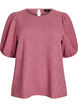 Gestructureerde blouse met korte mouwen, Rood, Packshot image number 0