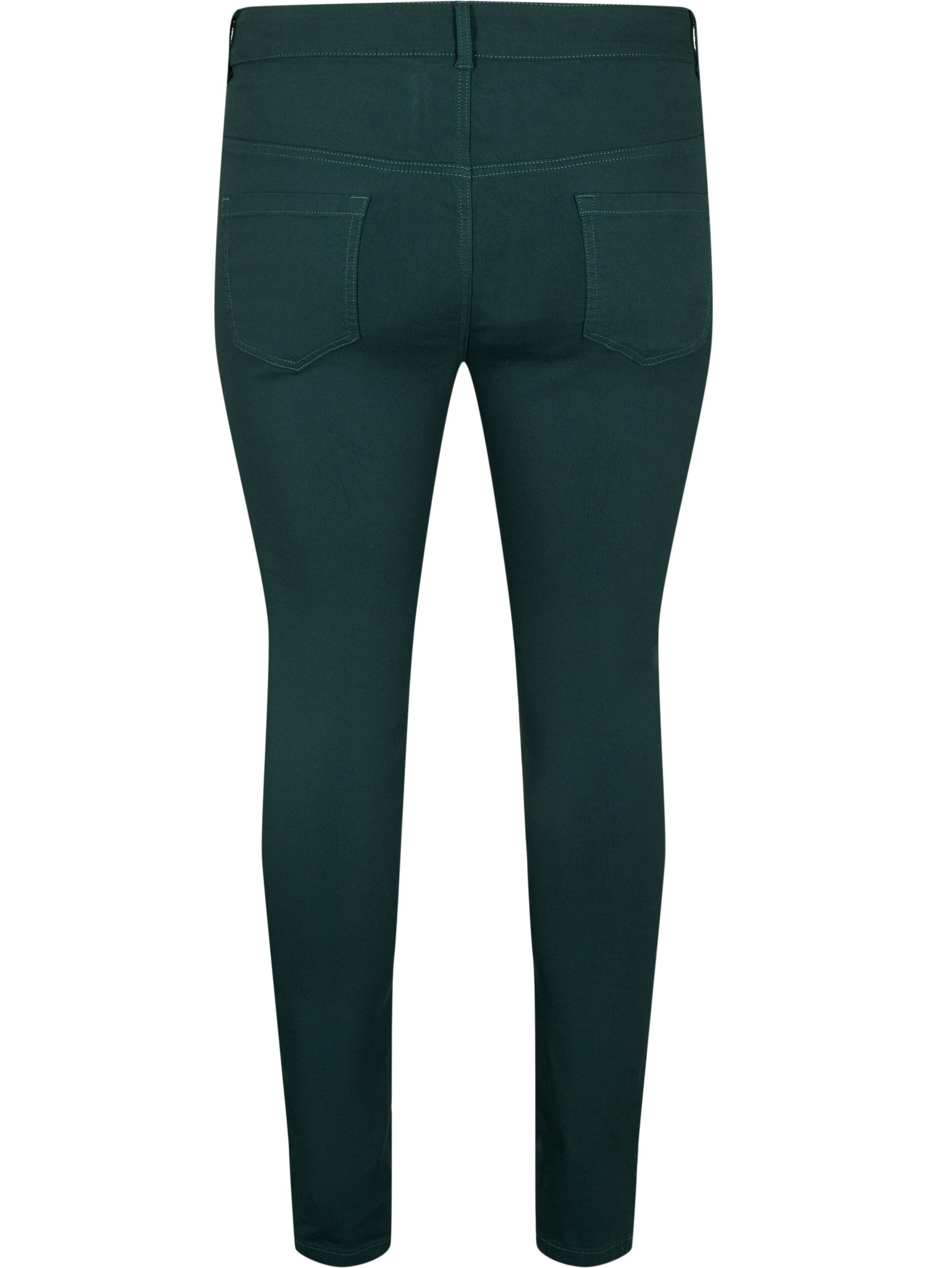 Zizzi Slim fit broek met zakken, Groen, Packshot image number 1