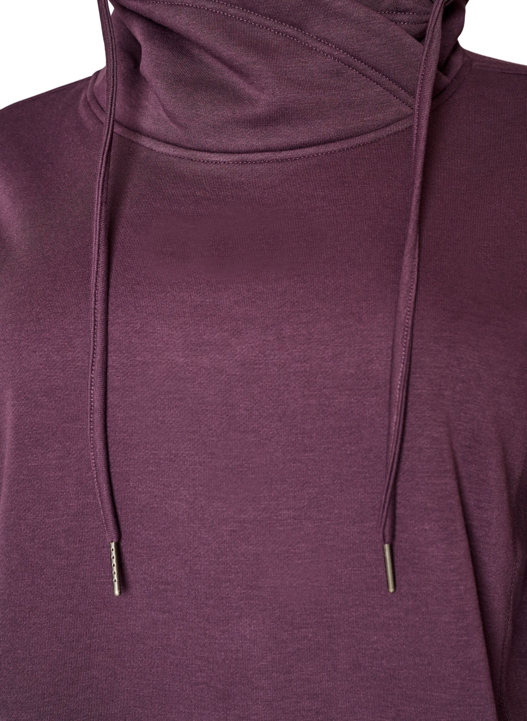 ZizziSweatshirt met hoge kraag en zakken, Paars, Packshot image number 2