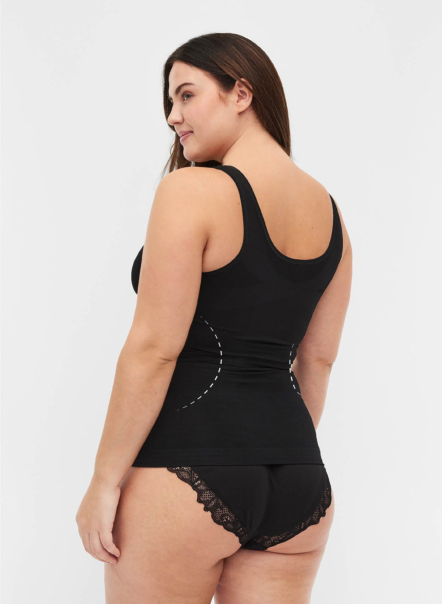 Zizzi Shapewear top met brede bandjes, Zwart, Model image number 1