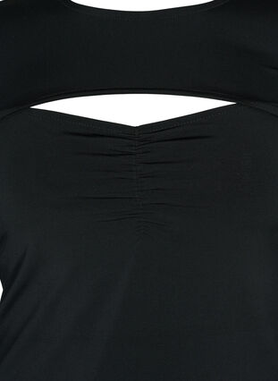 Gesneden blouse met lange mouw, Black, Packshot image number 2