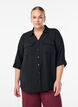 FLASH - Shirt met 3/4 mouwen en borstzakken, Zwart, Model image number 0
