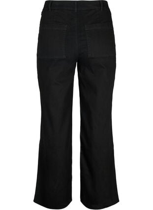 Jeans met hoge taille en wijde pijpen, Black, Packshot image number 1