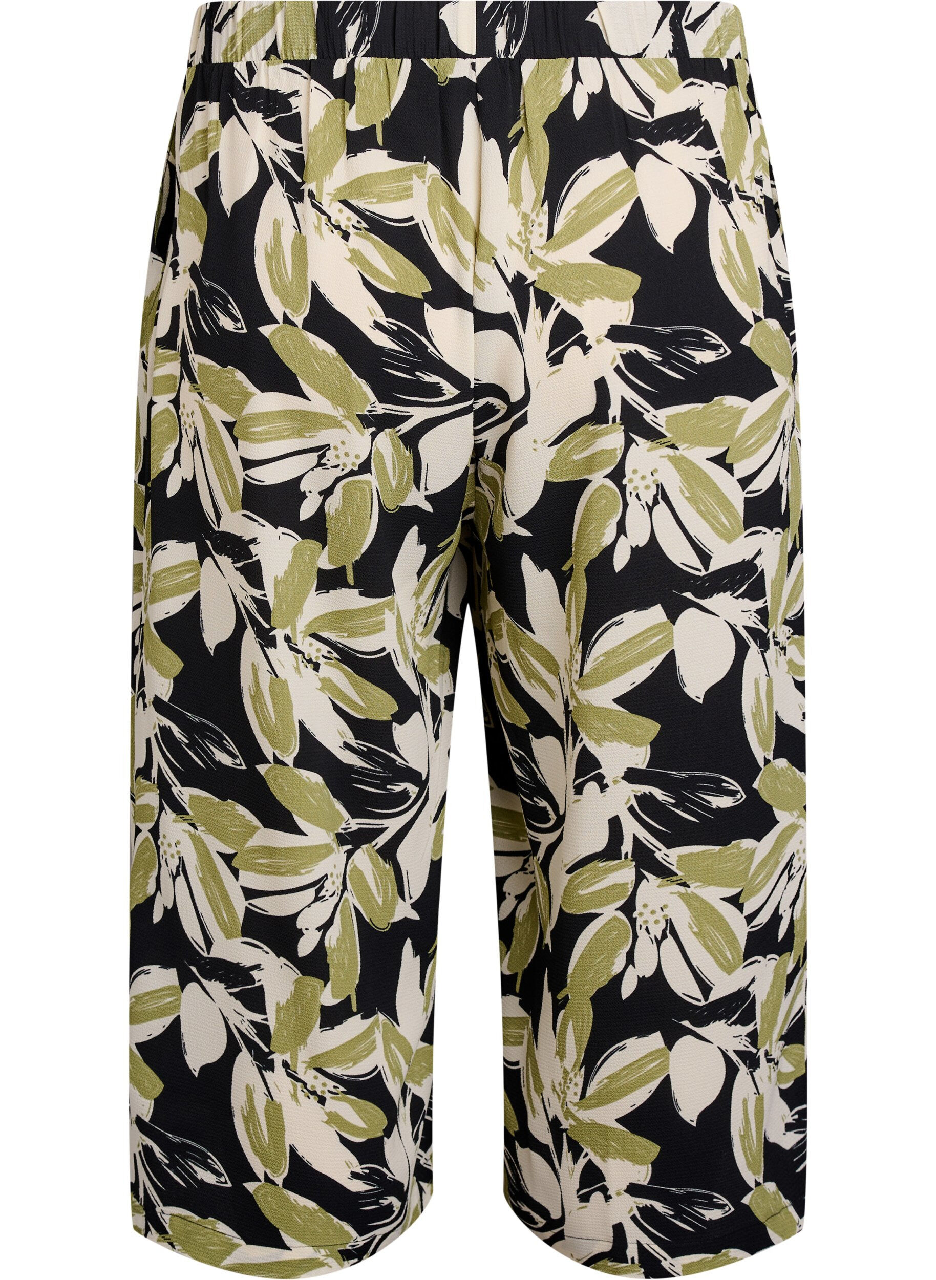 Zizzi Culotte broek met print, Zwart, Packshot image number 1
