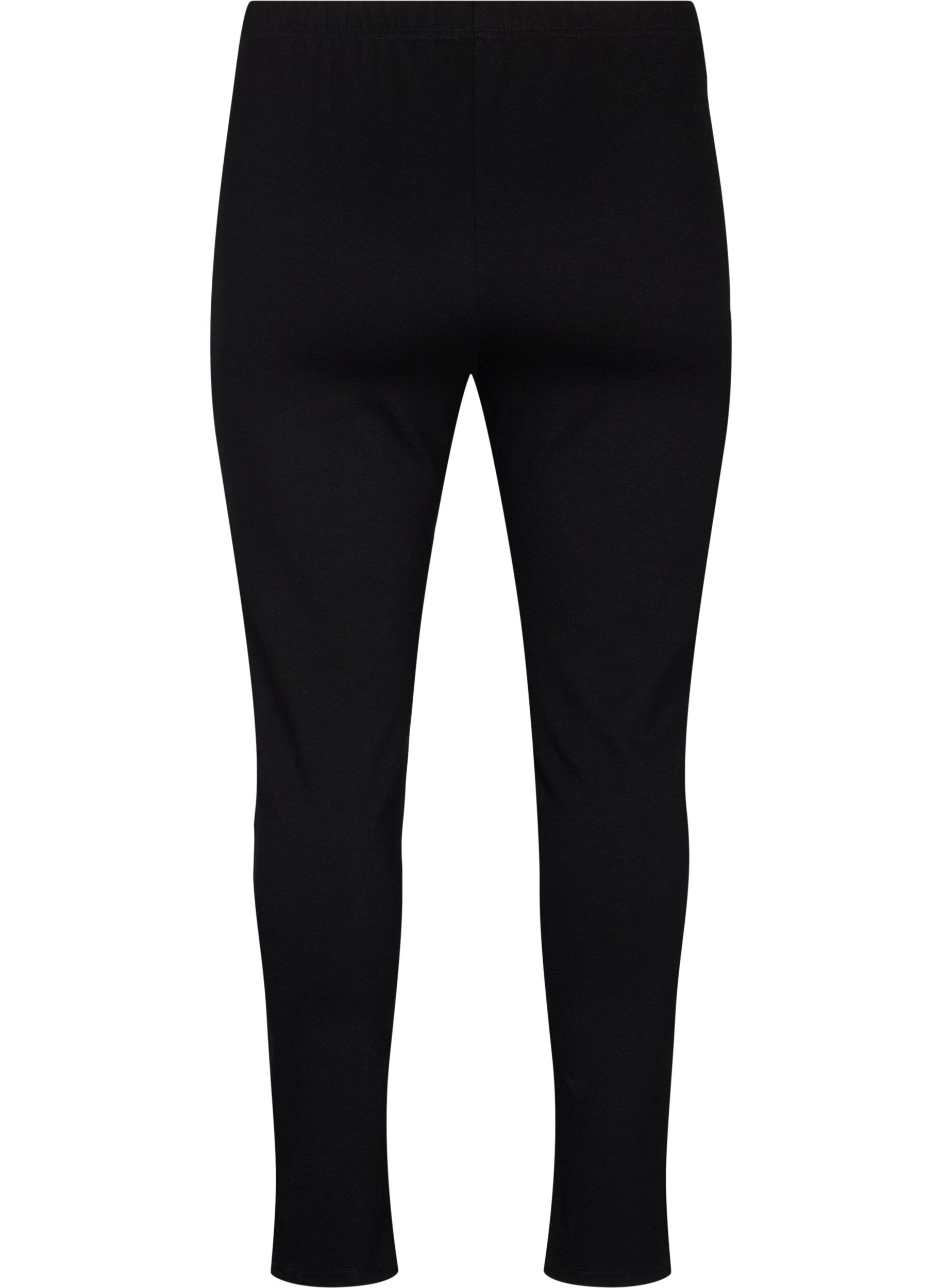 Zizzi Viscose leggings met splitten aan de voorkant, Black, Packshot image number 1