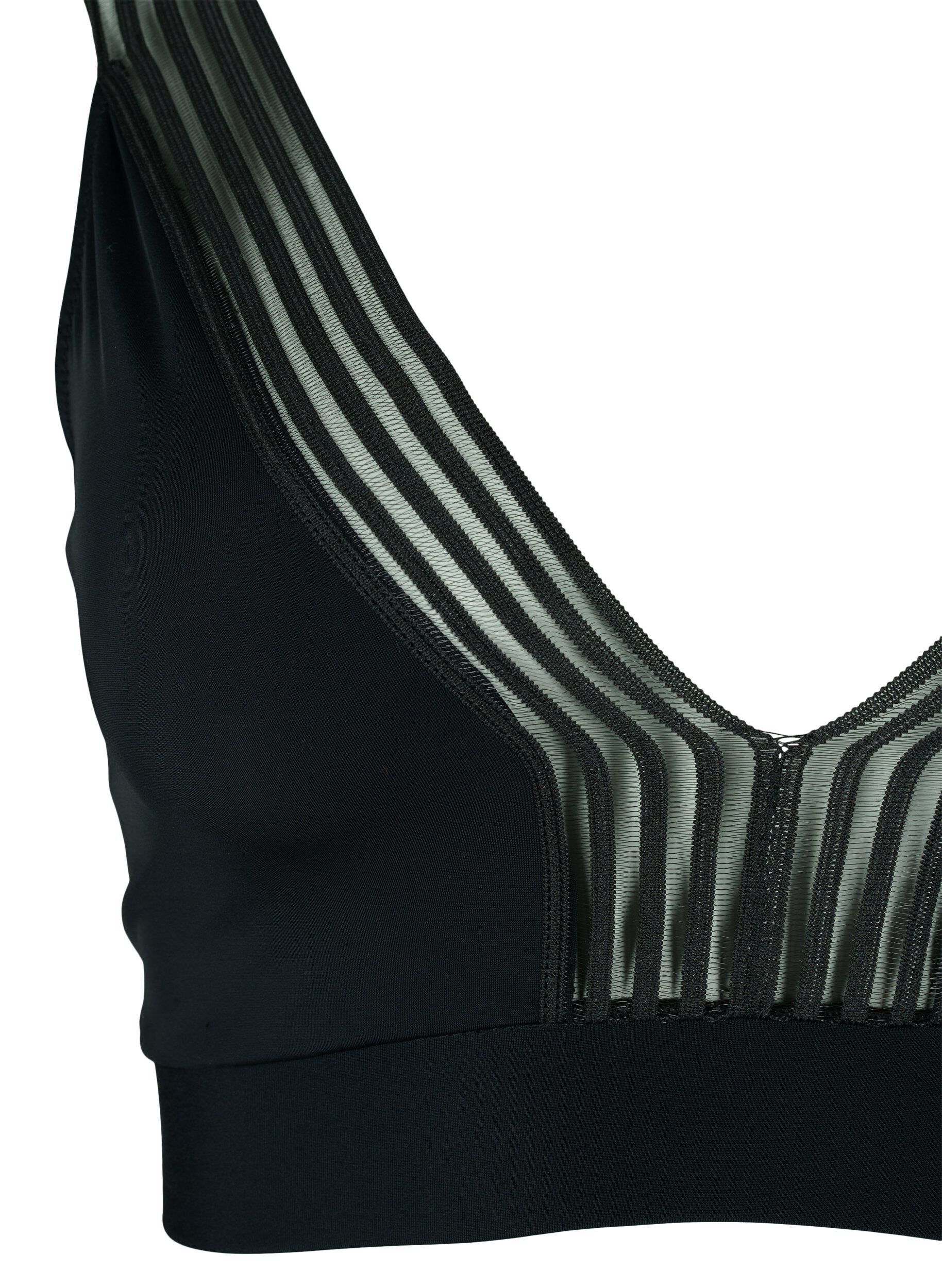 Zizzi Bikini top met mesh, Black, Packshot image number 2