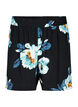 Losse shorts van viscose, Black Big Flower, Packshot image number 0