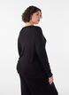 Viscose nachttop met lange mouwen, Zwart, Model image number 2