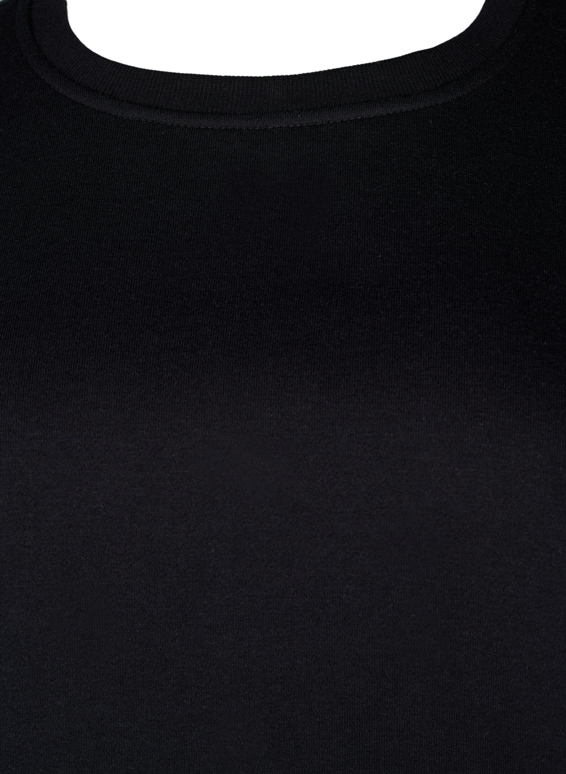 Zizzi Sweatshirt met kralen, Black, Packshot image number 2