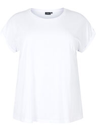 T-shirt met korte mouwen van katoenmix, Wit