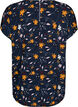 Blouse met korte mouwen met bloemenprint, Sky Captain Flower, Packshot image number 1