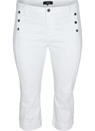 Nauwsluitende capri broek met splitjes, White