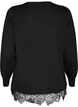 Cardigan met brede kanten zoom, Zwart, Packshot image number 1