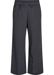 Losse broek met hoge taille en zakken, Zwart