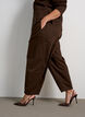Barrel jeans met hoge taille en elastische tailleband, Bruin, Model image number 2