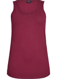 Solide kleur basis top in katoen, Donker Bordeaux
