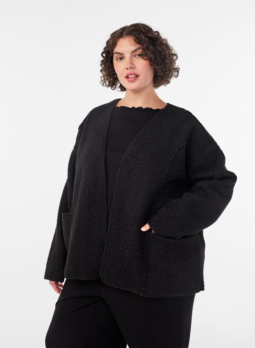 Losvallend vest met zakken, Zwart, Image image number 0