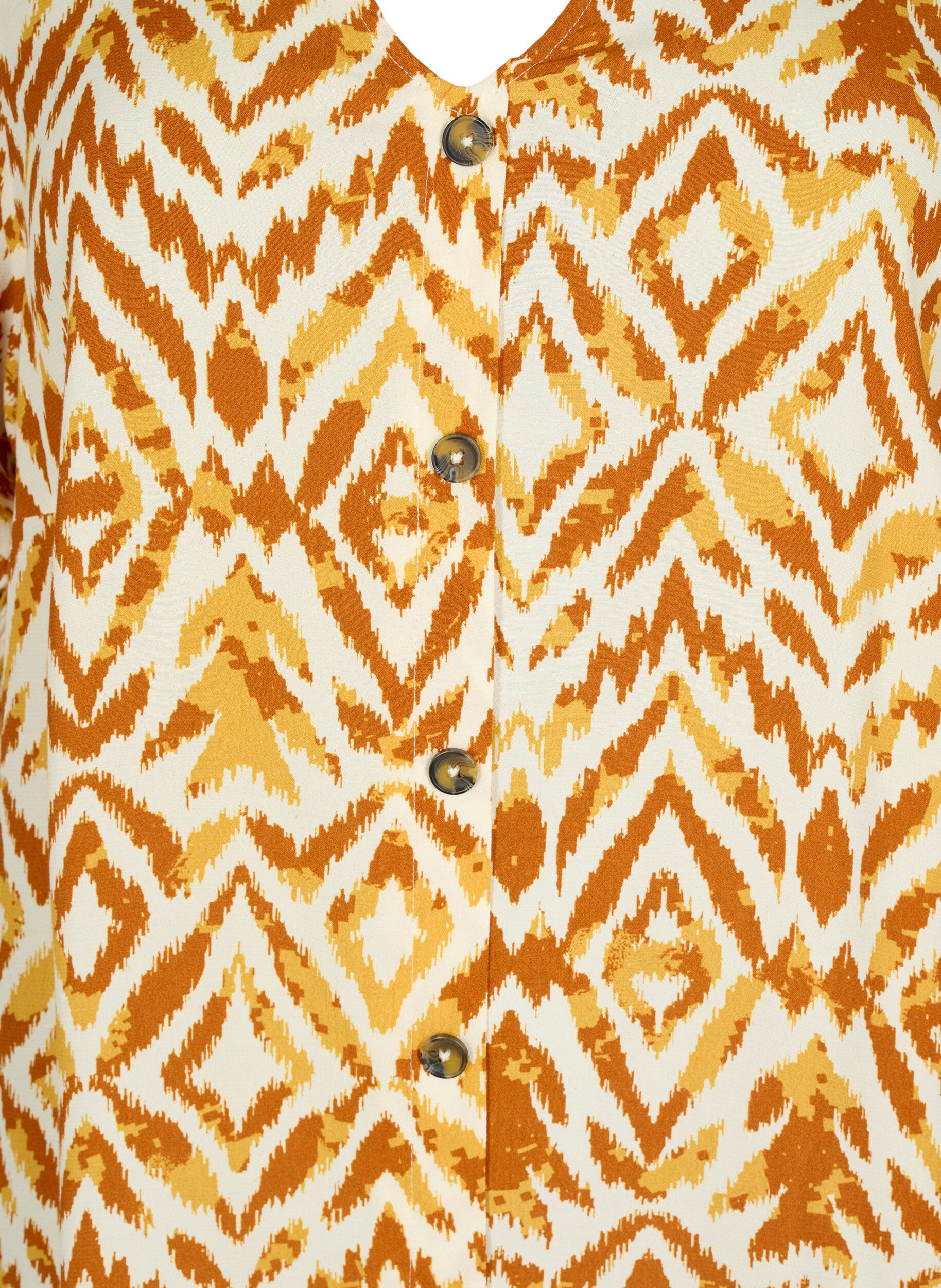 Zizzi Viscose blouse met knopen, Amber Green Tribe, Packshot image number 2