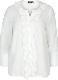 Blouse met ruches, Bright White
