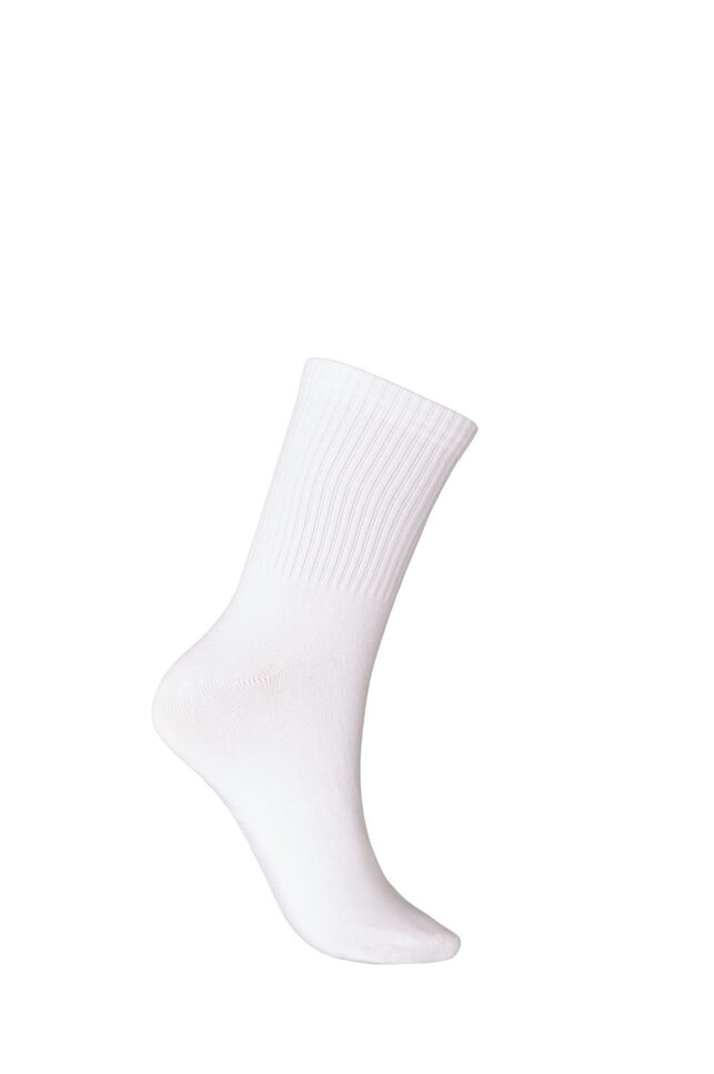 Katoenen sokken met patroon, Wit, Packshot image number 1