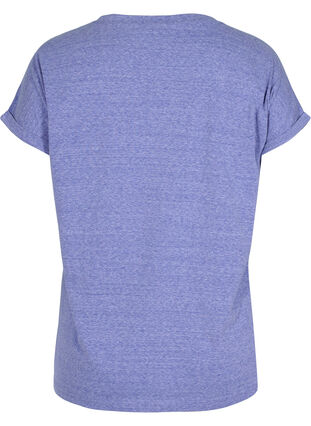 Gemêleerd t-shirt in katoen, Dazzling Blue Mel, Packshot image number 1