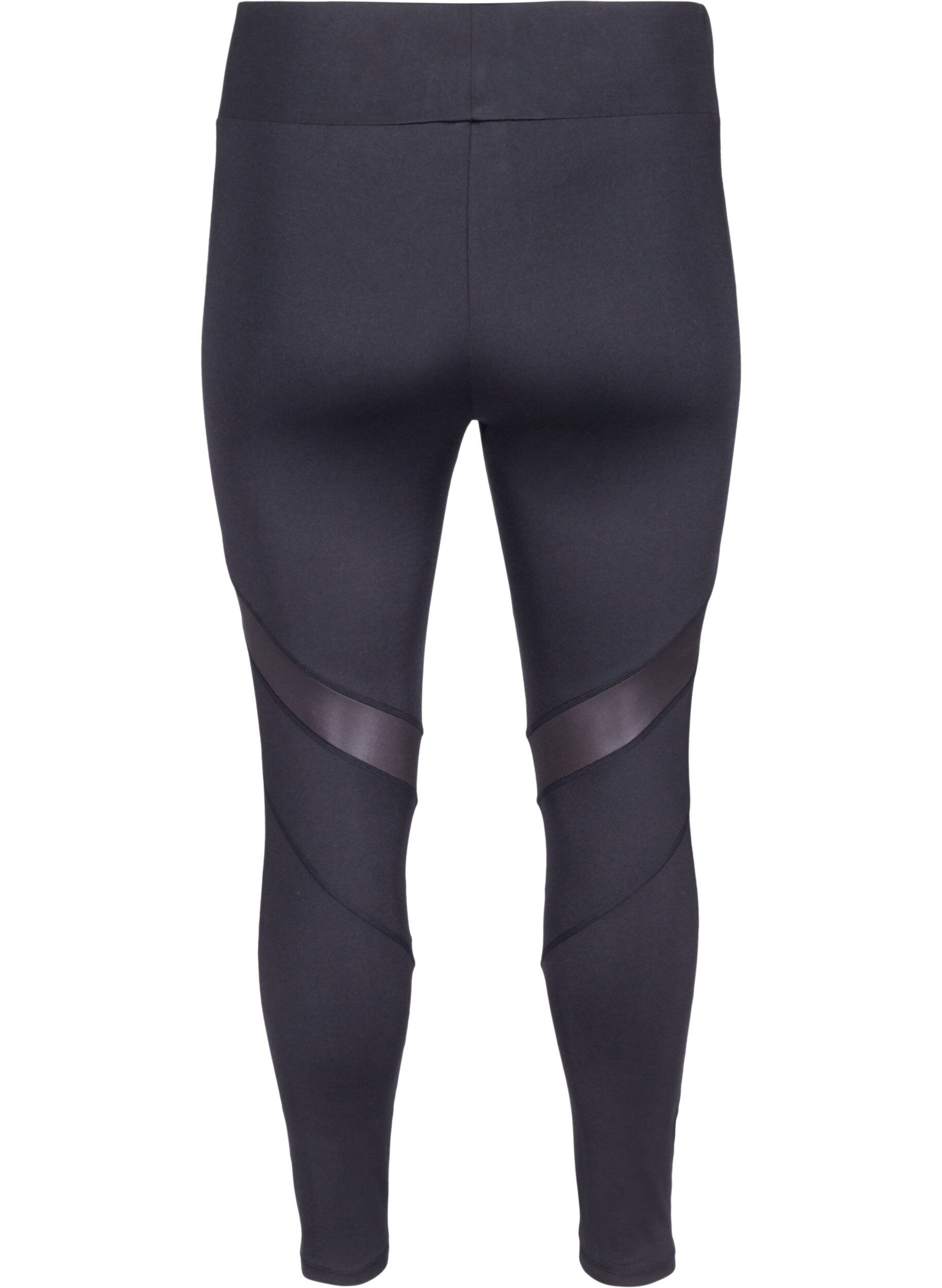 Zizzi Cropped sportlegging met mesh, Black, Packshot image number 1