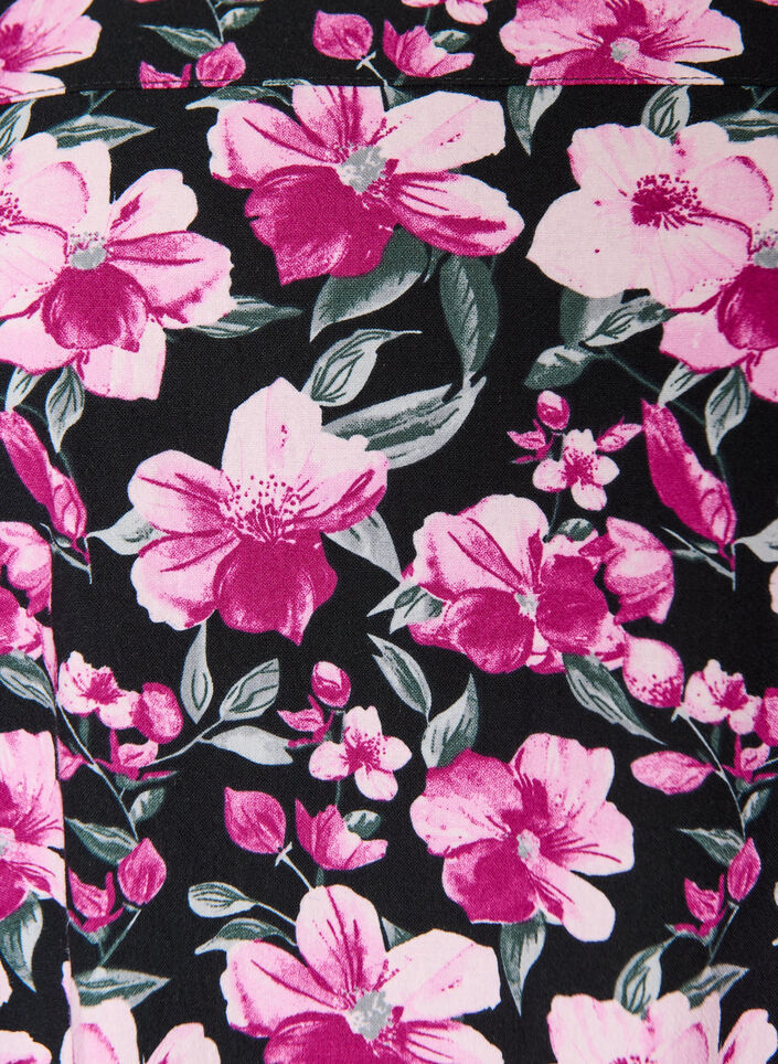 Katoenen jurk met korte mouwen en print, Zwart, Packshot image number 2