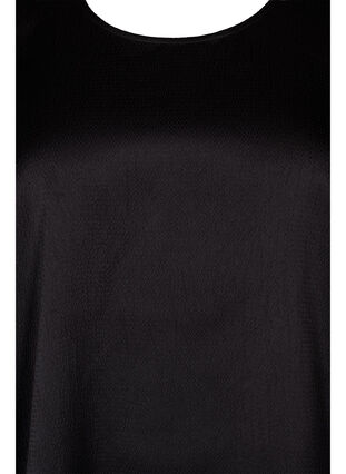 Blouse met lange mouwen en ronde hals, Black, Packshot image number 2