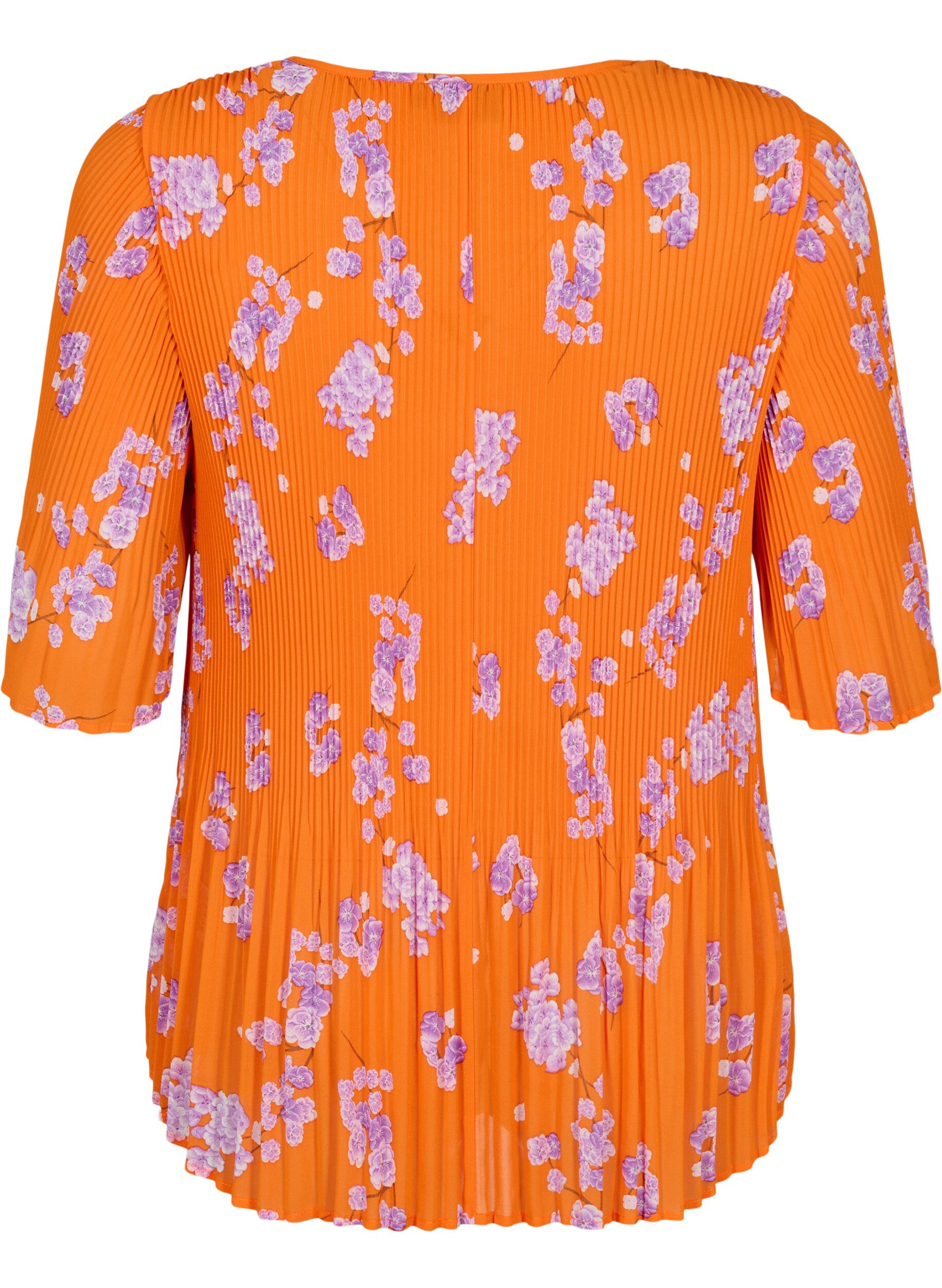 Zizzi Gebloemde geplooide blouse, Exuberance Flower, Packshot image number 1