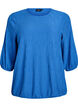 Blouse met textuur en 3/4 mouwen, Blauw, Packshot image number 0