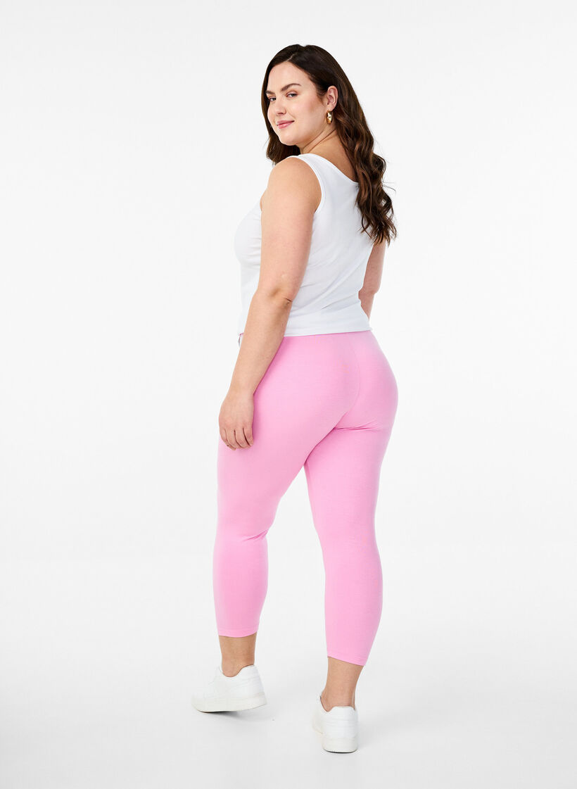 Basic 3/4 legging in viscose, Roze, Model image number 2