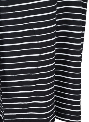 Katoenen jurk met zakken en korte mouwen, Black w. stripe, Packshot image number 3