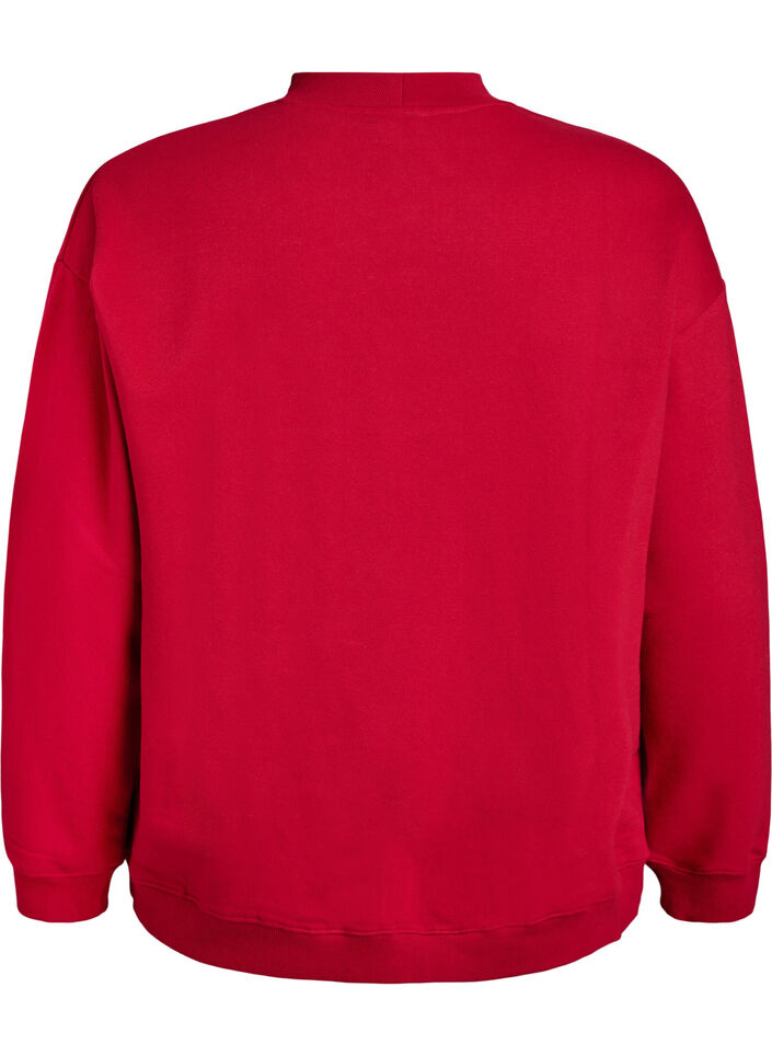 Sweatshirt met hoge kraag en lange mouwen, Rood, Packshot image number 1
