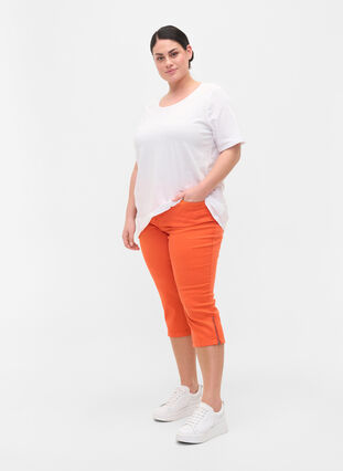 Nauwsluitende 3/4 broek met rits, Orange , Model image number 2