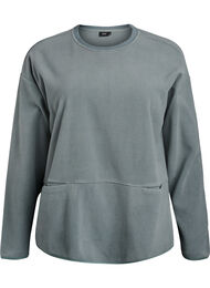 Losse fleece blouse met zakken, Groen