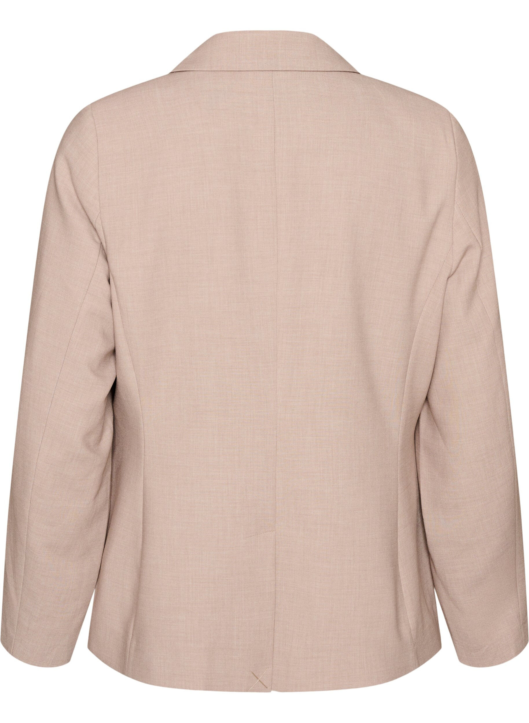 Zizzi Klassieke blazer met knoopsluiting en zakken, Beige, Packshot image number 1