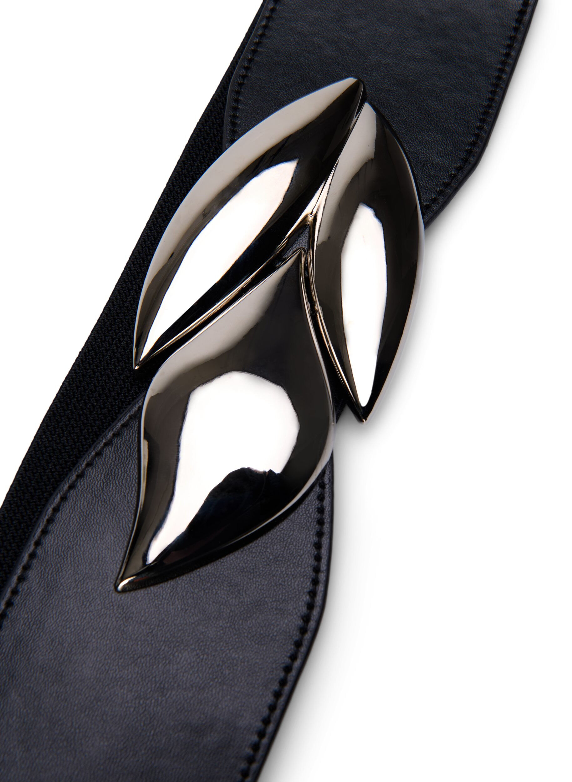 Zizzi Elastische tailleband met zilverkleurige gesp, Black Silver Buckle, Packshot image number 1