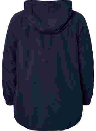 Korte jas met capuchon en verstelbare onderkant, Navy Blazer, Packshot image number 1