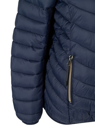Gewatteerd lichte jas met capuchon en zakken, Navy Blazer as SMS, Packshot image number 3