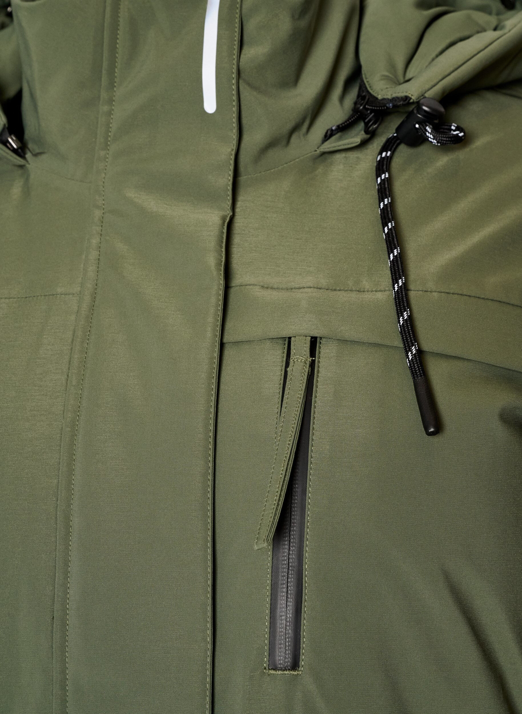 ZizziWaterafstotende parka met capuchon en functionele details, Groen, Packshot image number 2