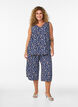 Top met print en V-hals, Blauw, Model image number 1