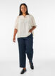 Blouse in seersucker met strikkoord, Beige, Model image number 1