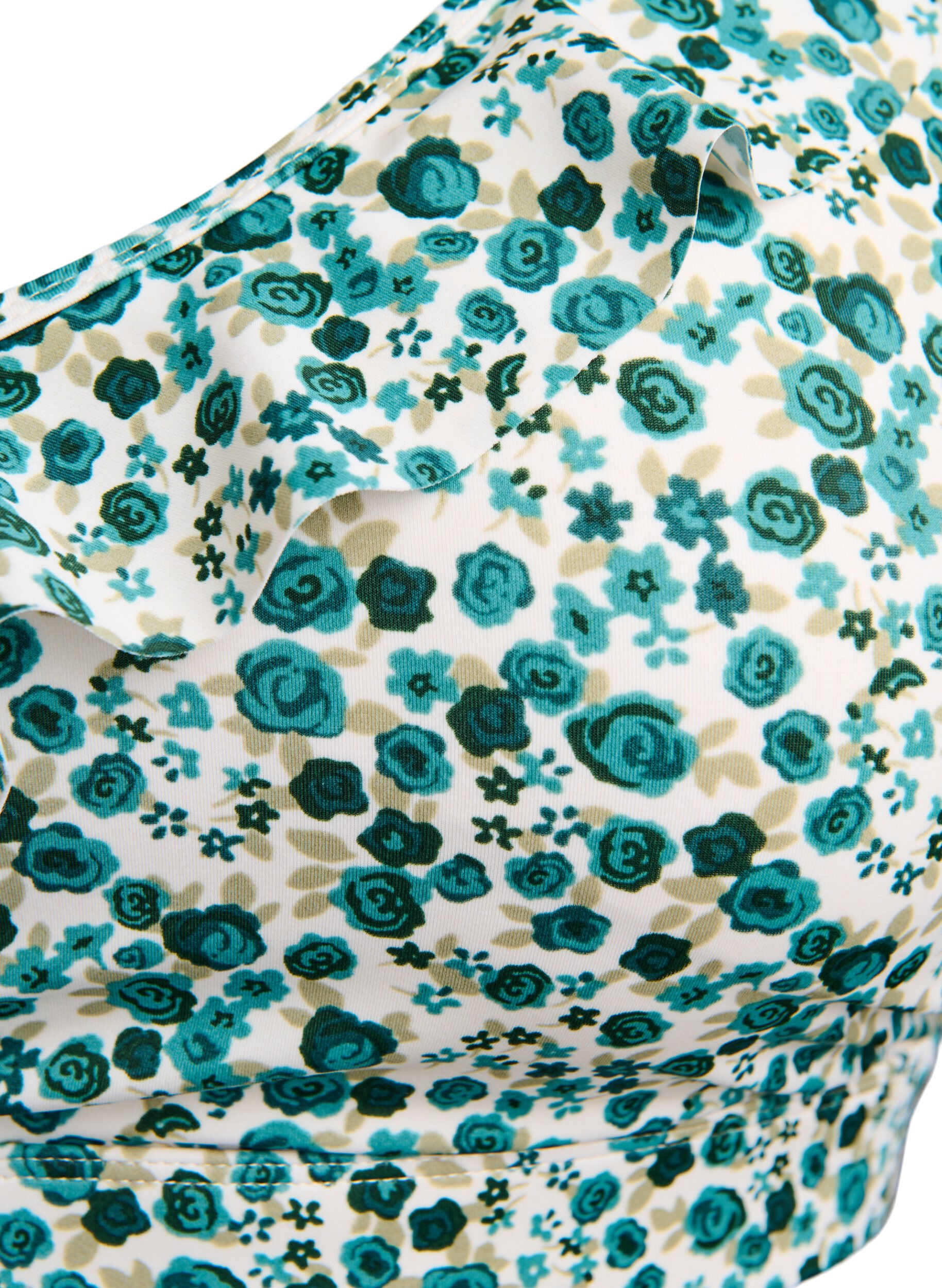 ZizziBloemen bikinitop met ruches, Groen, Packshot image number 2