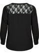 Blouse met lange mouwen en kanten detail , Black, Packshot image number 1