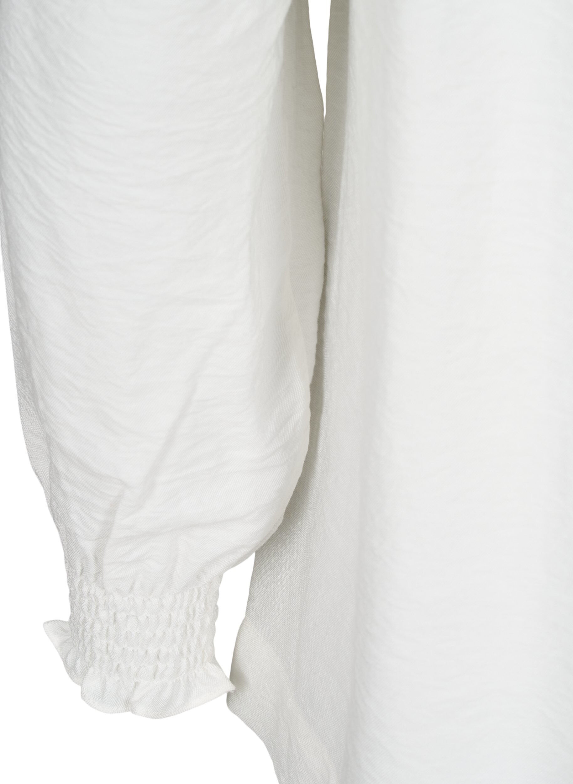 Zizzi Blouse met rucheskraag, Vanille, Packshot image number 3